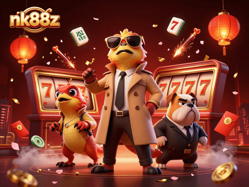 Engage with thrilling action at nk88z casino featuring playful raptors in a VIP scene.