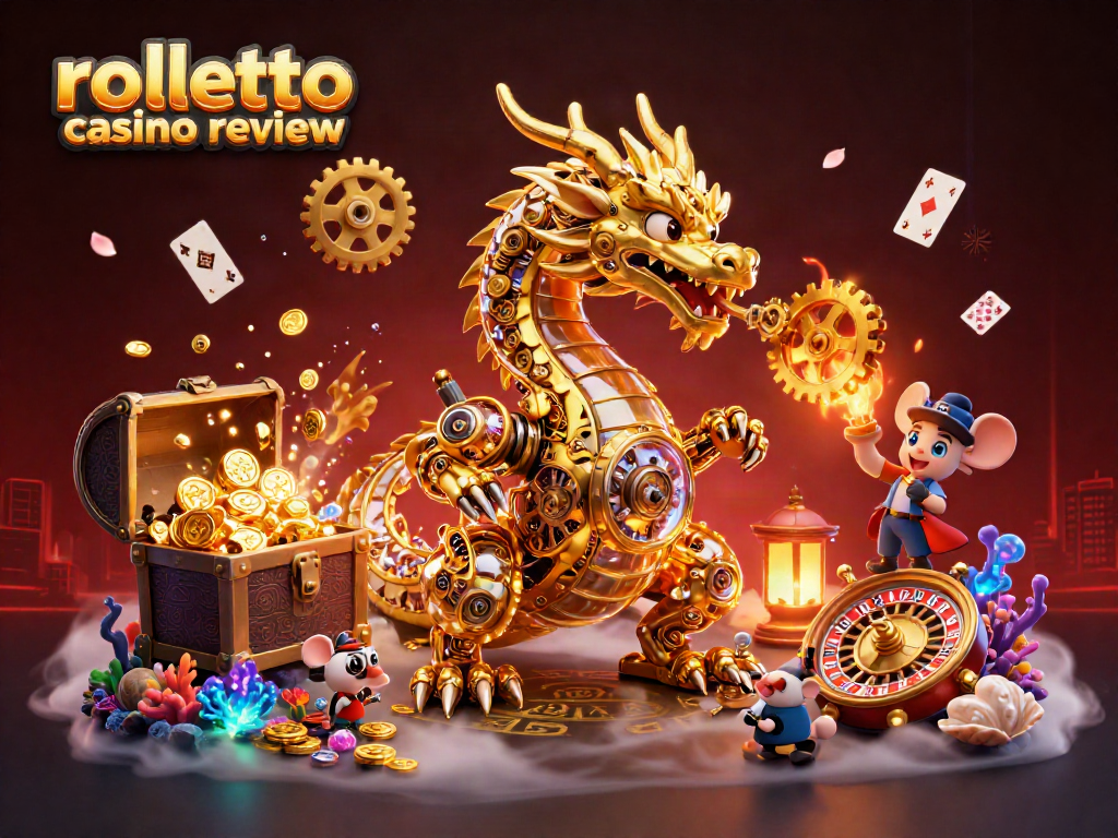 Experience epic gameplay with rolletto casino review showcasing a golden dragon and roulette elements.