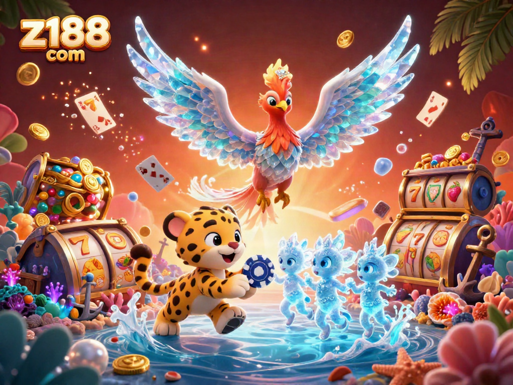 Engage with exciting casino action at z188 com featuring vibrant characters and lively gambling elements.