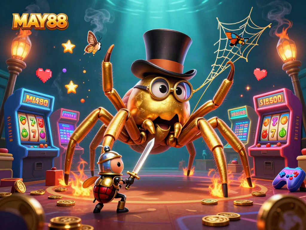 Experience exhilarating gameplay at MAY88 with a vibrant casino scene featuring unique 3D characters and elements.