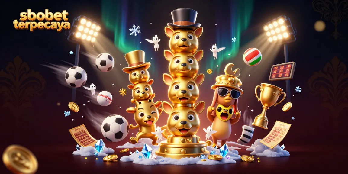 Experience sbobet terpercaya with dynamic sports betting elements in a rich 3D illustration.